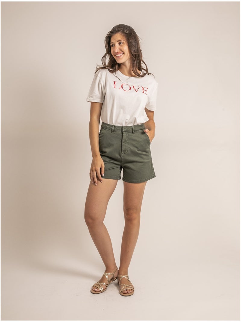 Short chino XIMENA Caqui - Kiabi