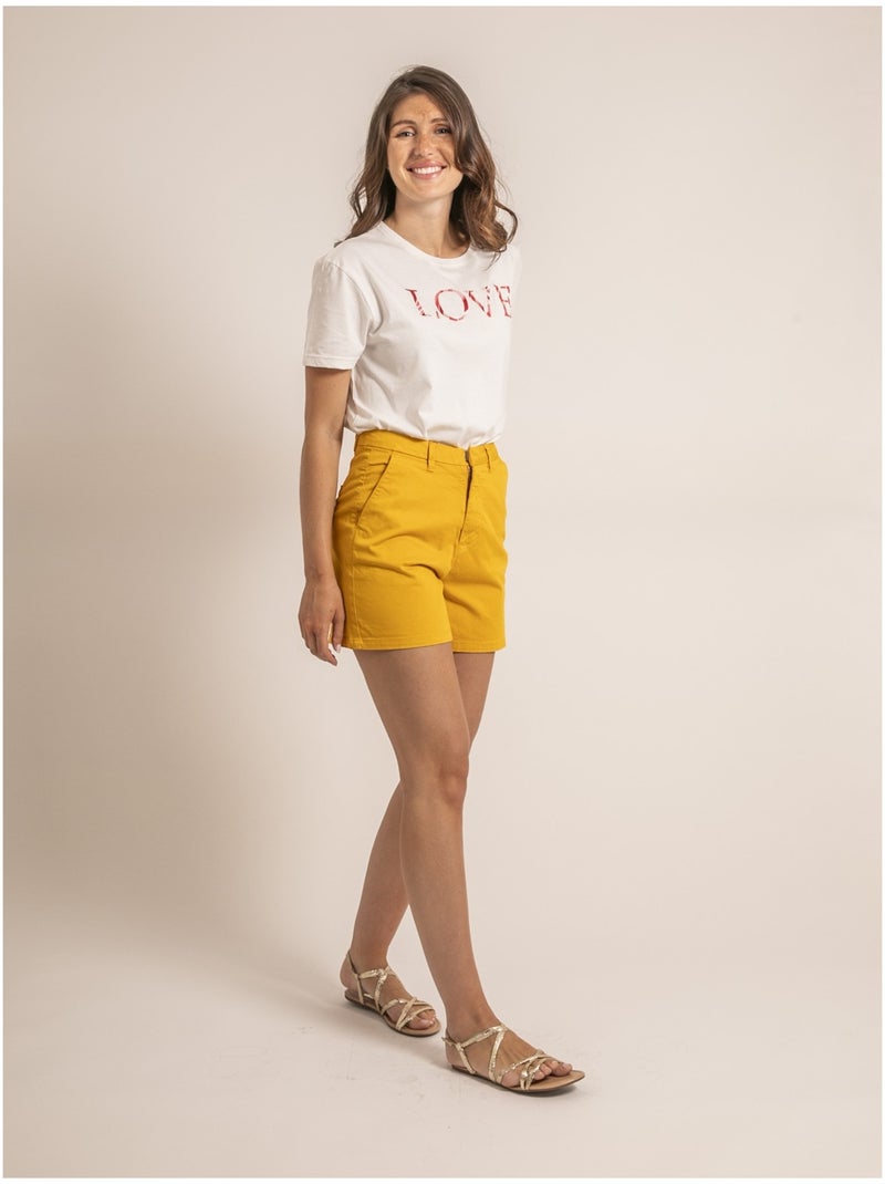 Short chino XIMENA Mostaza - Kiabi