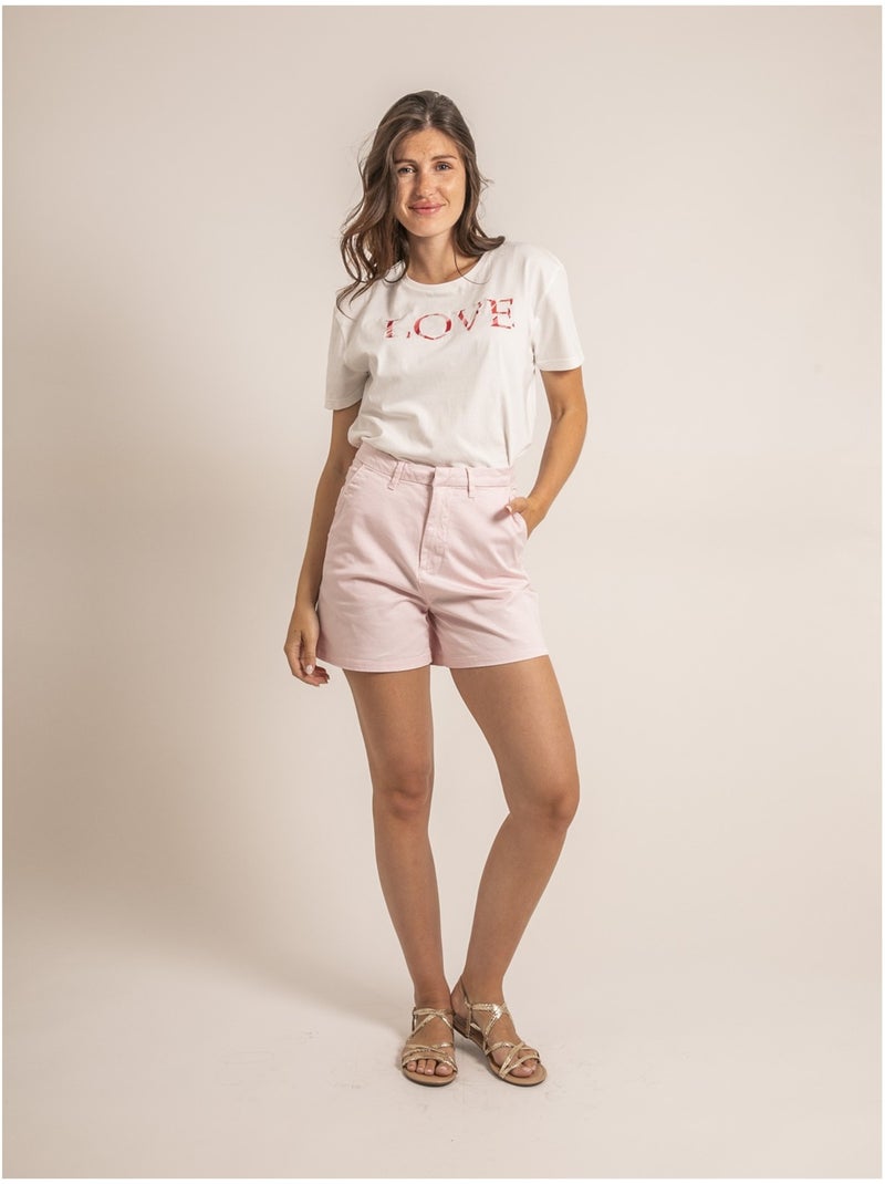 Short chino XIMENA Rosa - Kiabi
