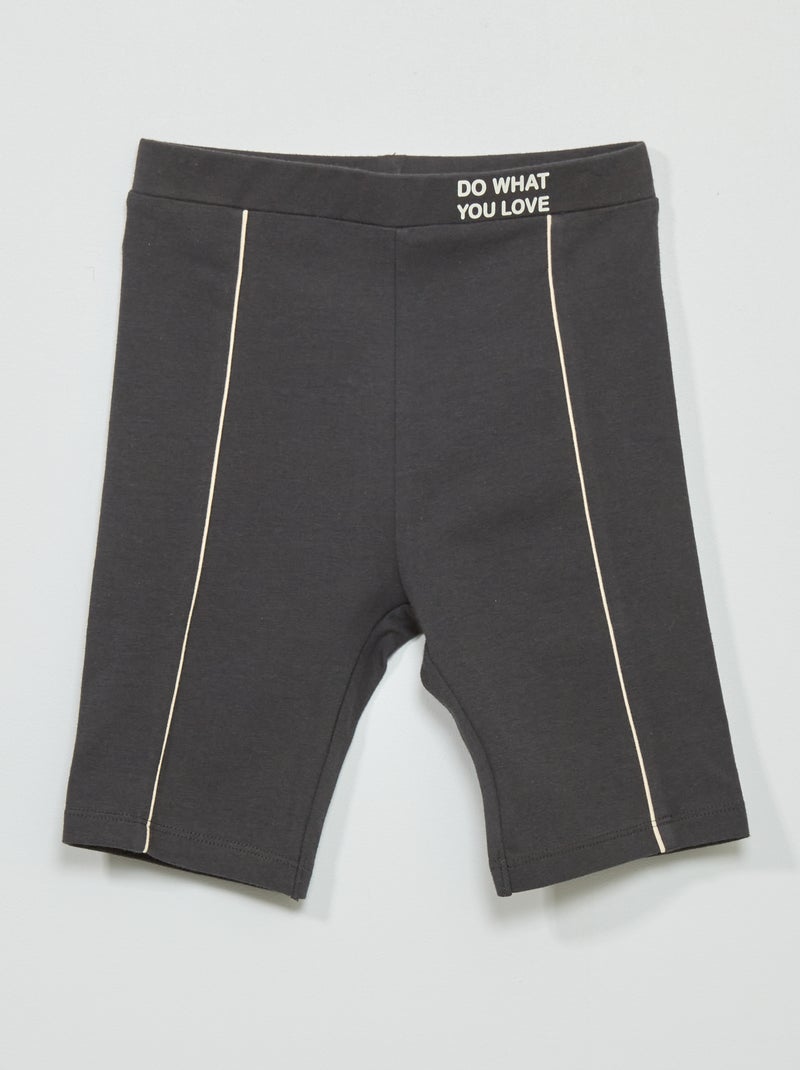 Short ciclista con mensaje de fantasía GRIS - Kiabi