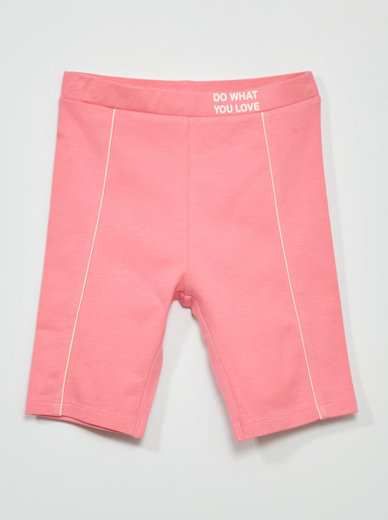 Short ciclista con mensaje de fantasía ROSA - Kiabi