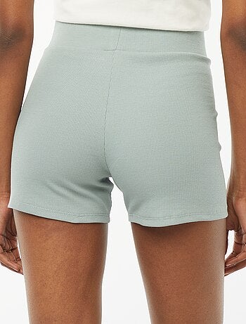 Short ciclista de punto de canalé