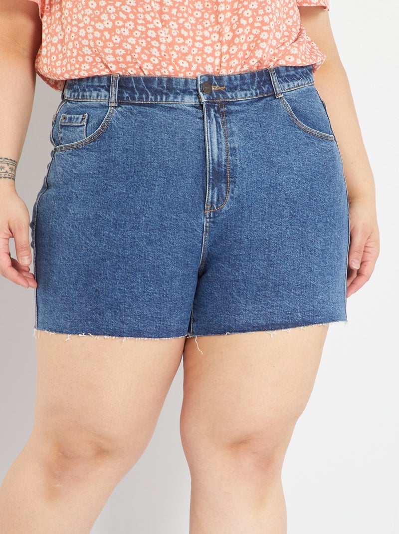 Short con bajo sin rematar AZUL - Kiabi