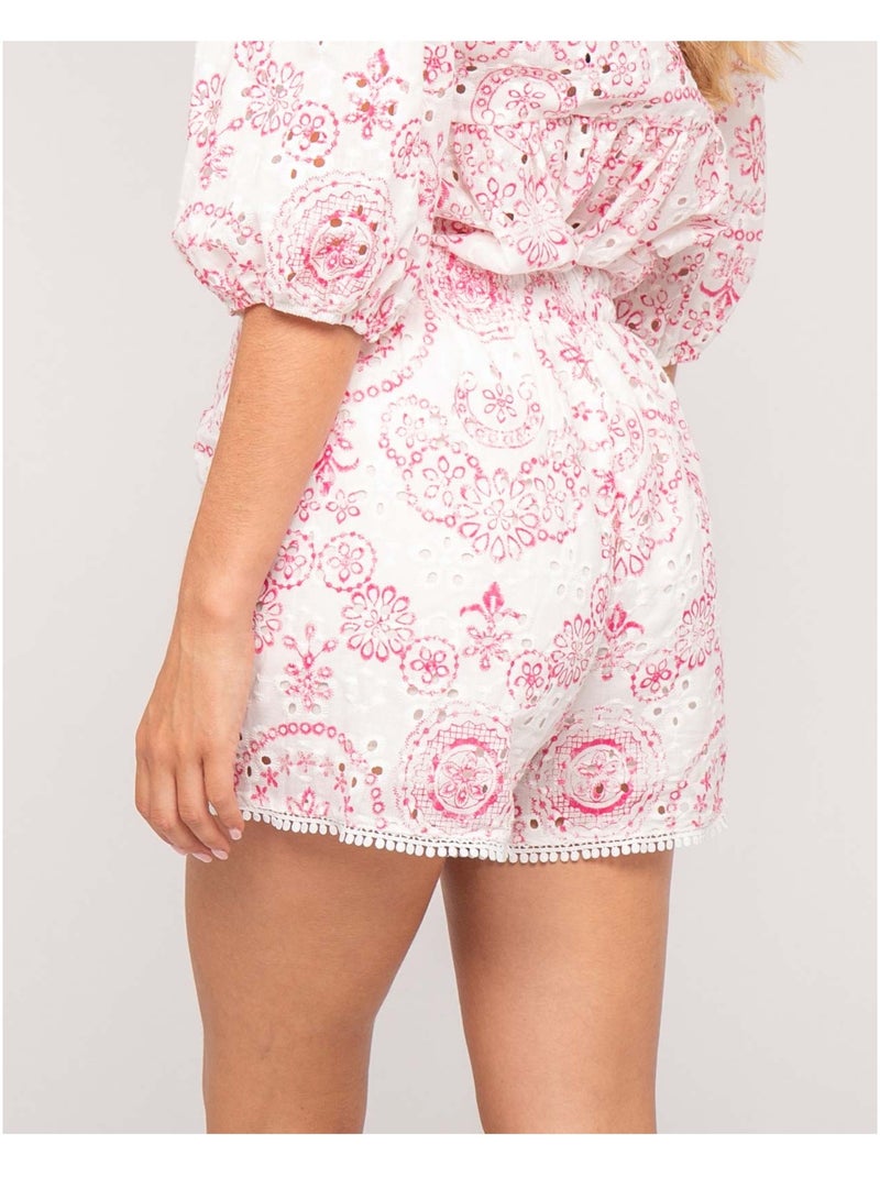Short con bordado XARIAH Rosa - Kiabi