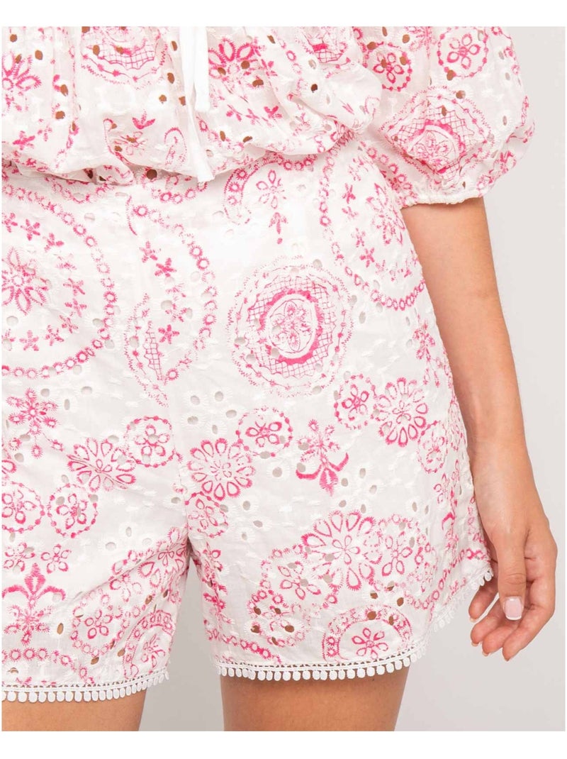 Short con bordado XARIAH Rosa - Kiabi