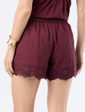 Short con bordados y lentejuelas de espejo