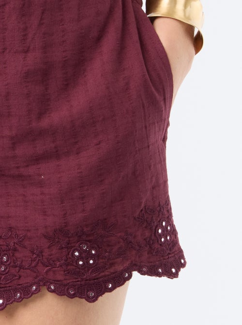 Short con bordados y lentejuelas de espejo - Kiabi