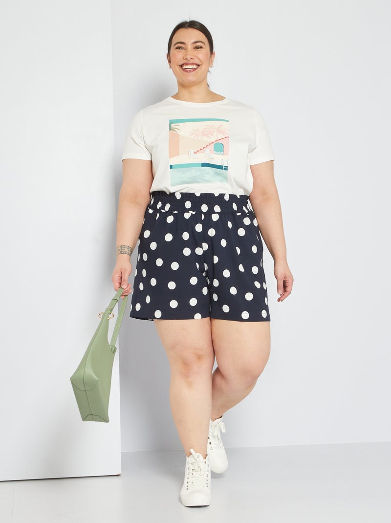 Short con cintura elástica AZUL - Kiabi