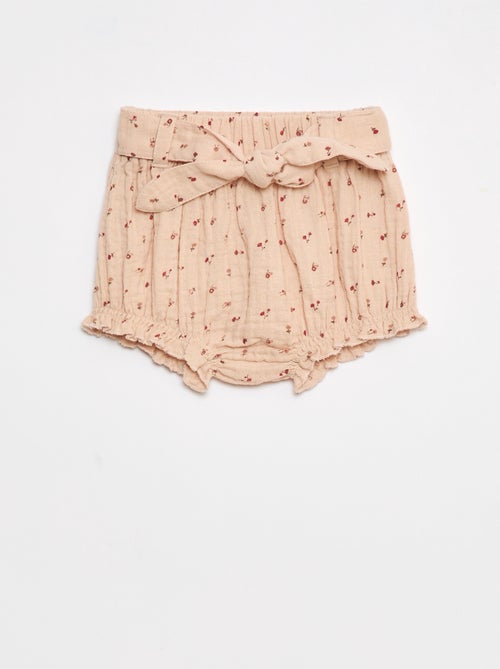 Short con cintura elástica y cinturón anudable - Kiabi