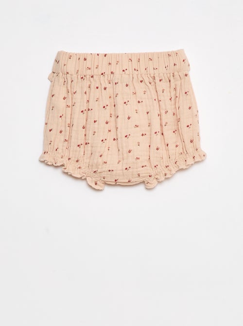 Short con cintura elástica y cinturón anudable - Kiabi