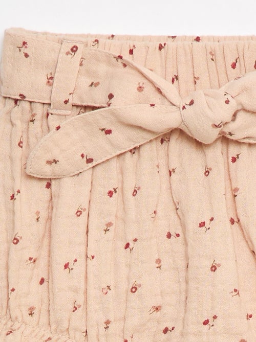 Short con cintura elástica y cinturón anudable - Kiabi