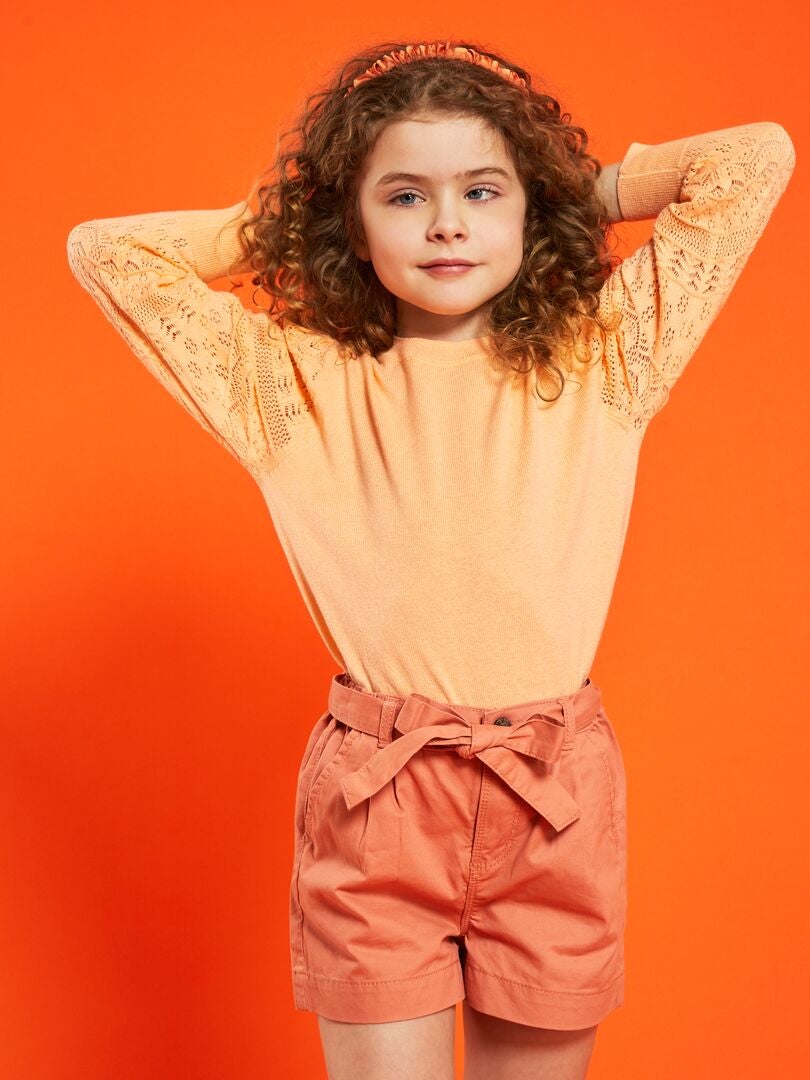 Short con cinturón NARANJA - Kiabi