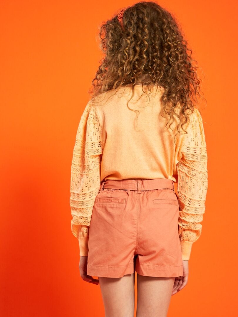 Short con cinturón NARANJA - Kiabi