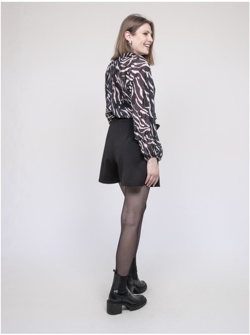 Short con plisados XIBELLE Negro - Kiabi