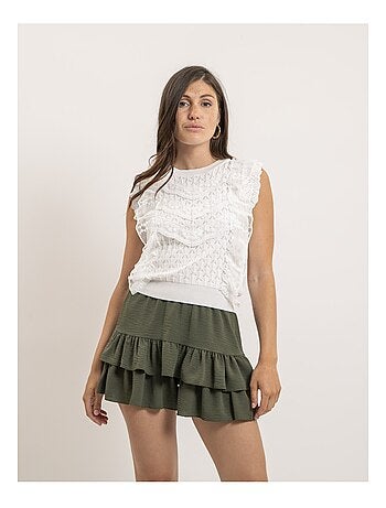 Short con volantes efecto falda XEPINE