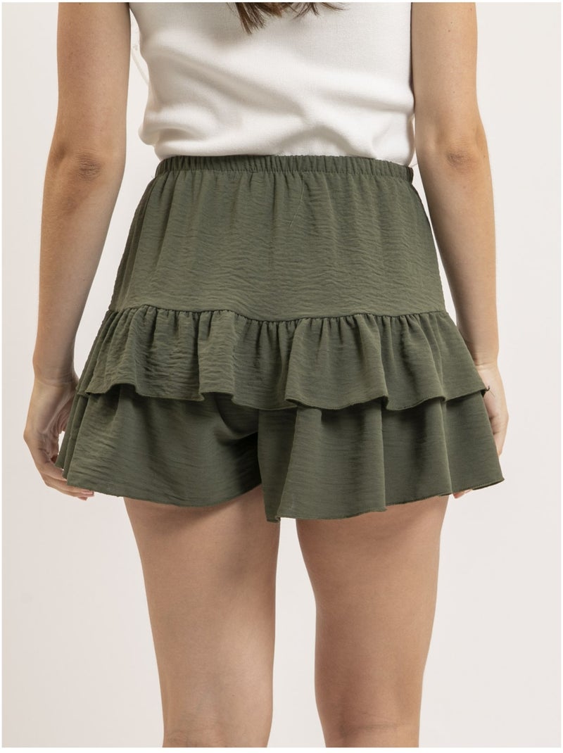 Short con volantes efecto falda XEPINE Caqui - Kiabi