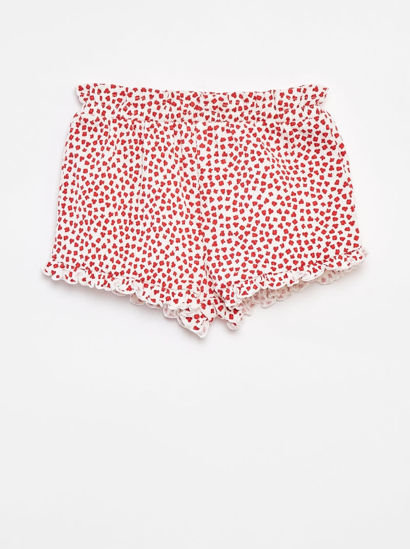 Short con volantes y estampado BLANCO - Kiabi