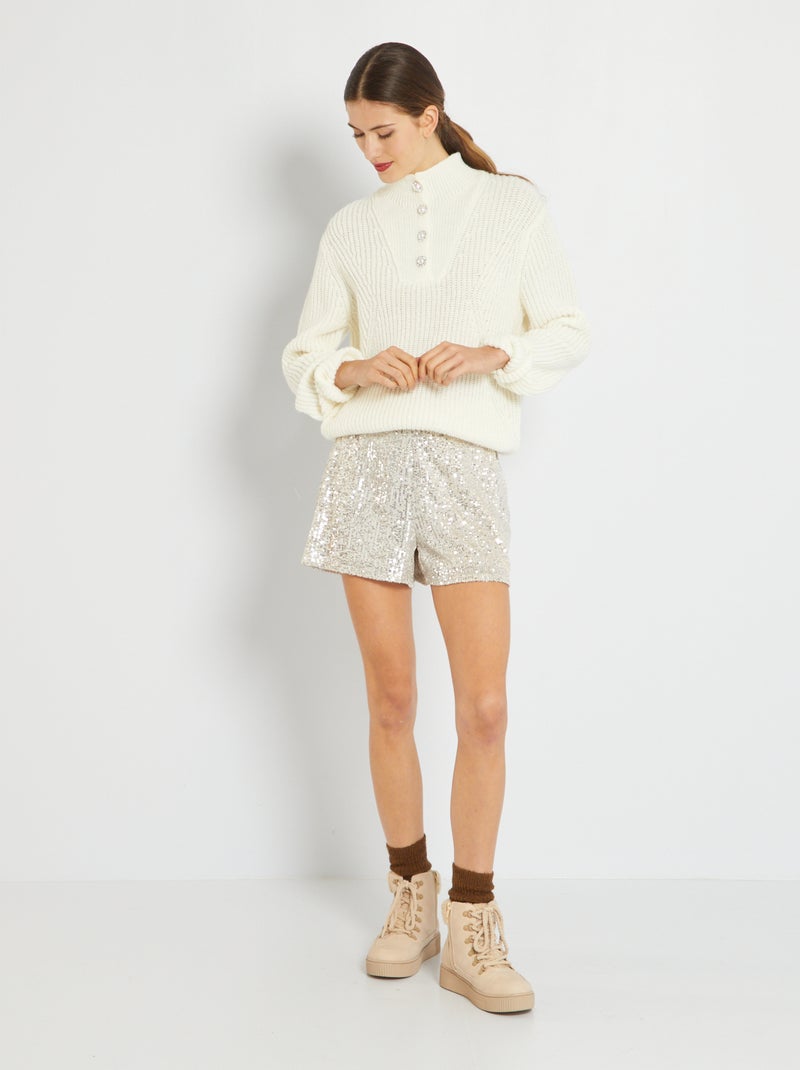 Short corto con lentejuelas BEIGE - Kiabi