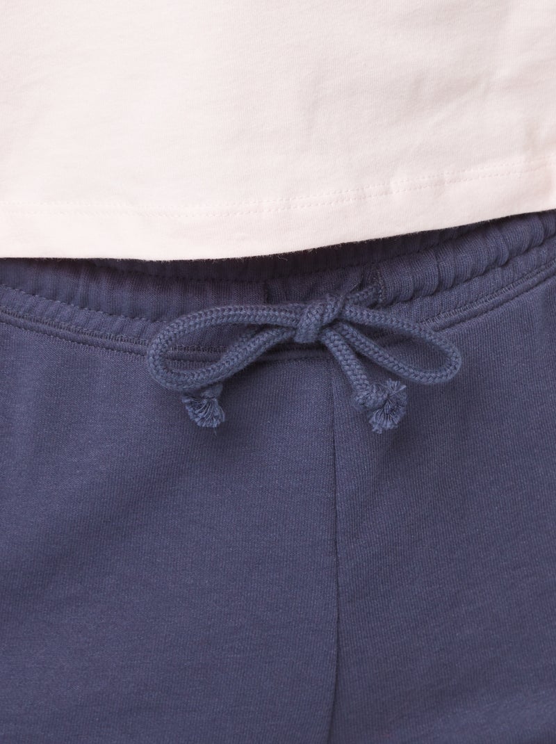 Short corto de chándal ligero liso AZUL - Kiabi