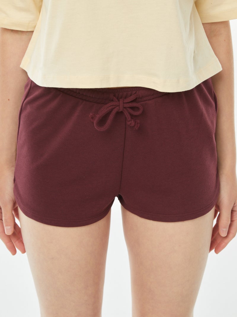 Short corto de chándal ligero liso rojo - Kiabi