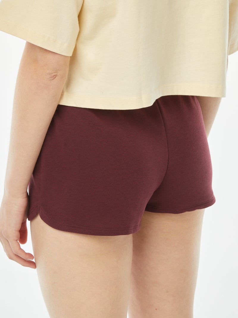 Short corto de chándal ligero liso rojo - Kiabi