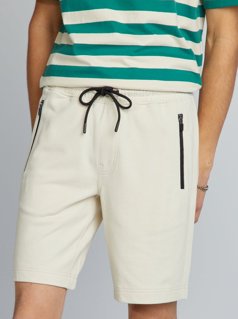 Short de algodón a contraste beige - Kiabi