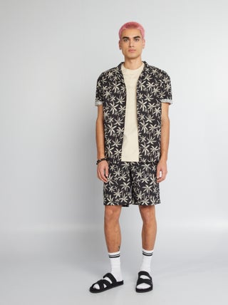 Short de algodón estampado