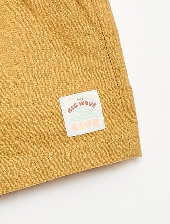 Short de algodón y lino