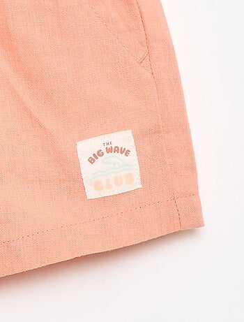 Short de algodón y lino