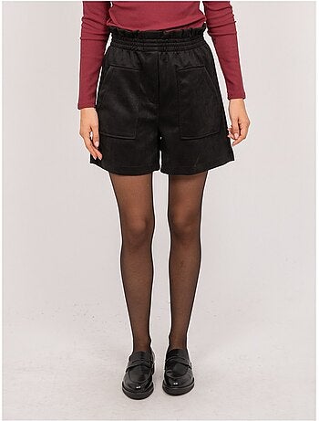 Short de antelina de talle alto con cintura elástica xiche