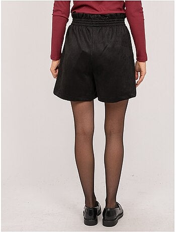 Short de antelina de talle alto con cintura elástica xiche