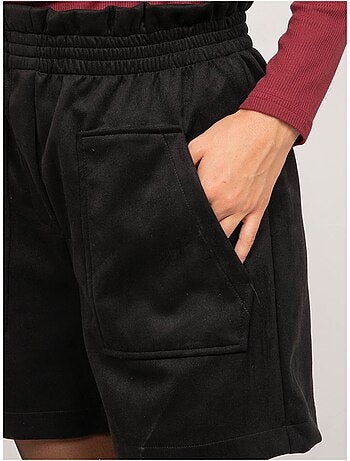 Short de antelina de talle alto con cintura elástica xiche