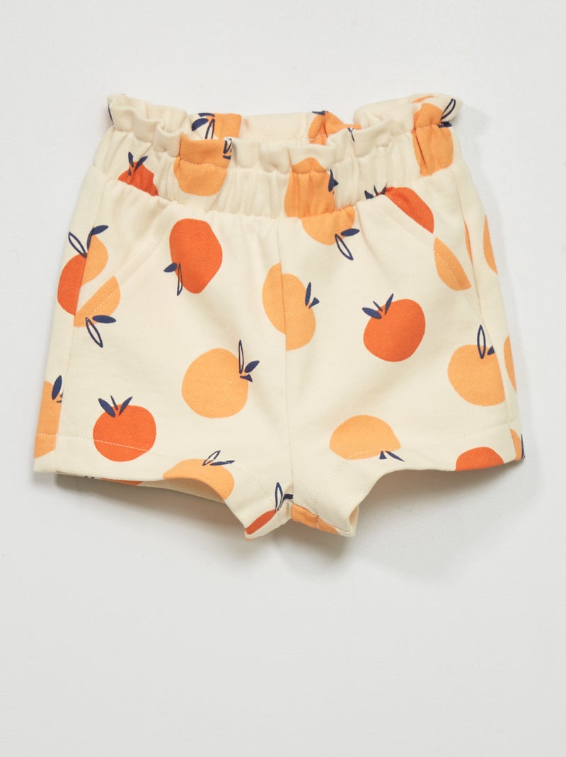 Short de chándal con estampado BLANCO - Kiabi