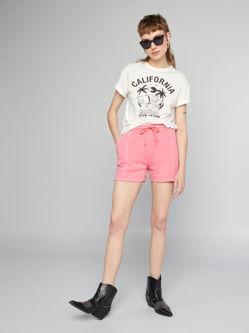 Short de chándal fino rosa - Kiabi