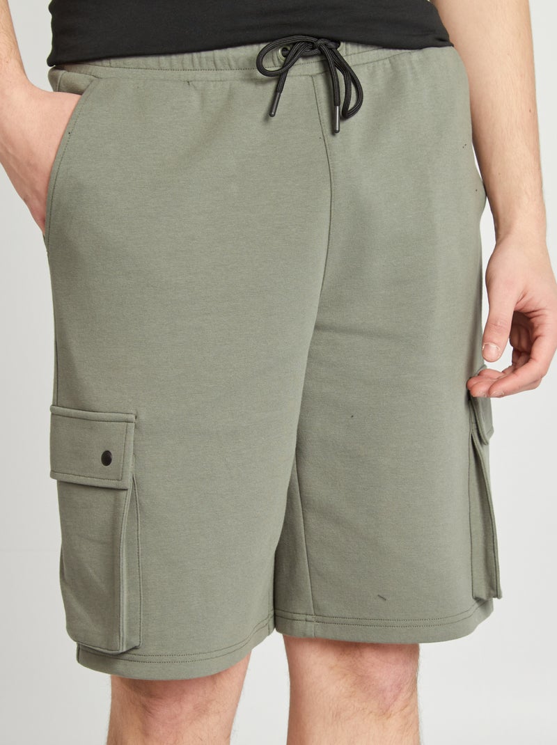 Short de chándal ligero con bolsillos con solapa VERDE - Kiabi