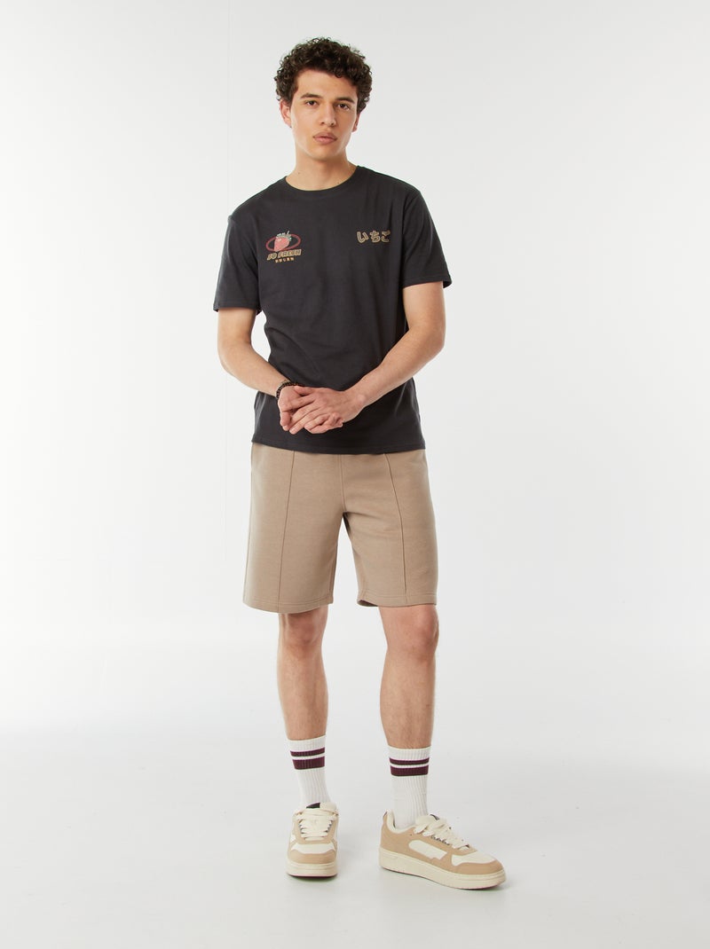 Short de chándal ligero liso BEIGE - Kiabi