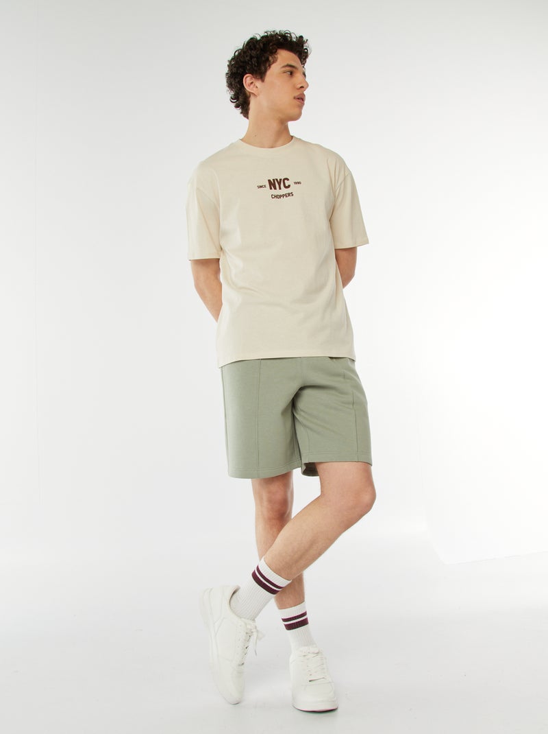 Short de chándal ligero liso VERDE - Kiabi