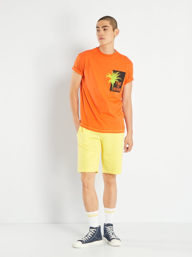 Short de chándal liso AMARILLO - Kiabi