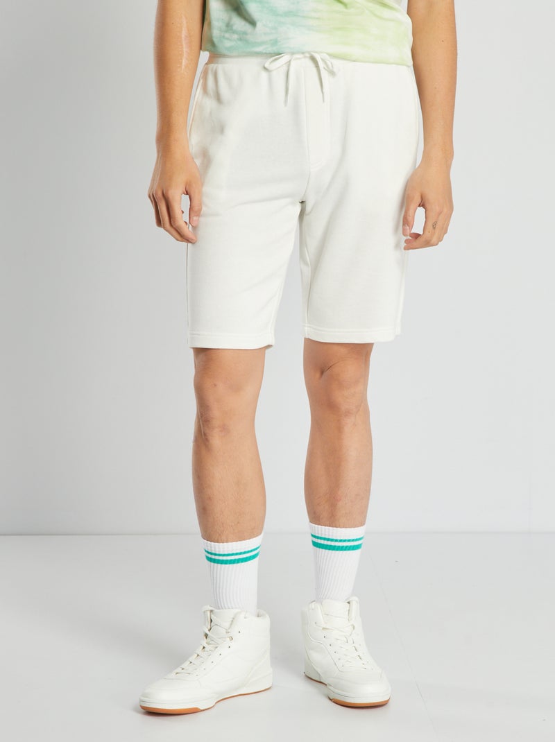 Short de chándal liso BLANCO - Kiabi