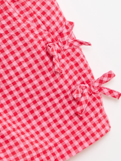 Short de cuadros con lazos fantasía - Kiabi