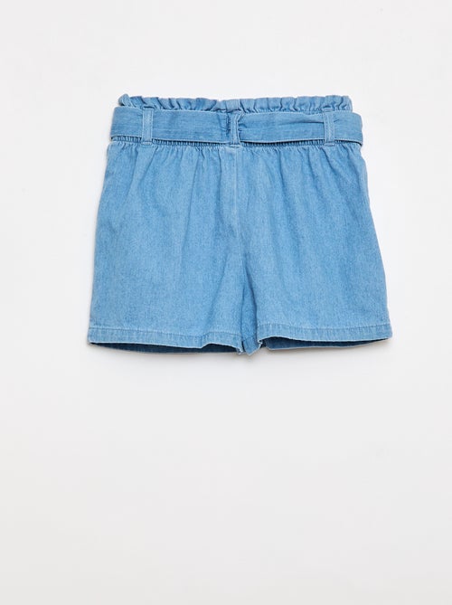 Short de denim ligero con cinturón extraíble - Kiabi