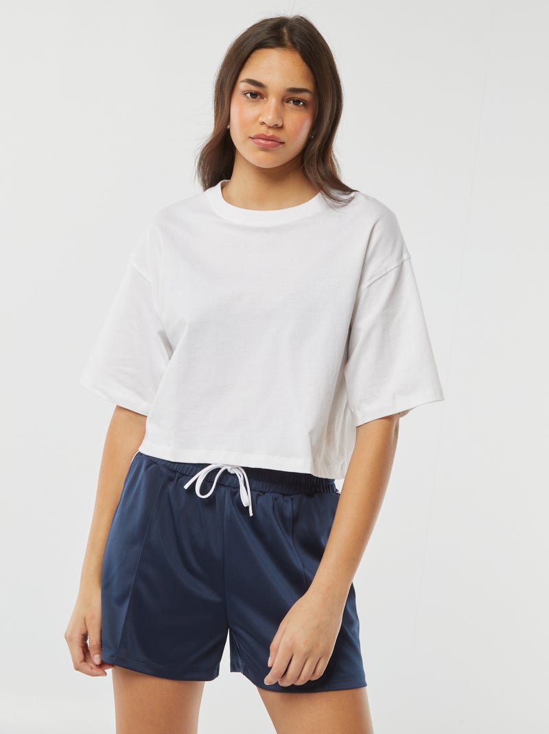 Short de deporte liso AZUL - Kiabi