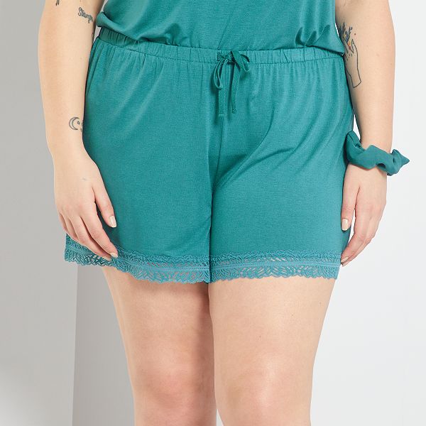 Short de encaje tallas grandes mujer - azul oscuro - Kiabi - 8,00€