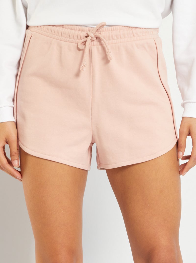 Short de felpa con cintura elástica rosa - Kiabi