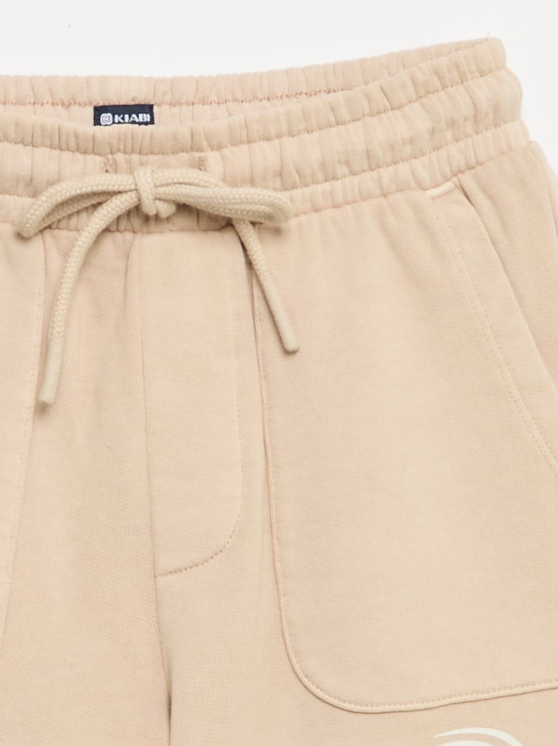 Short de felpa ligero estampado Beige - Kiabi