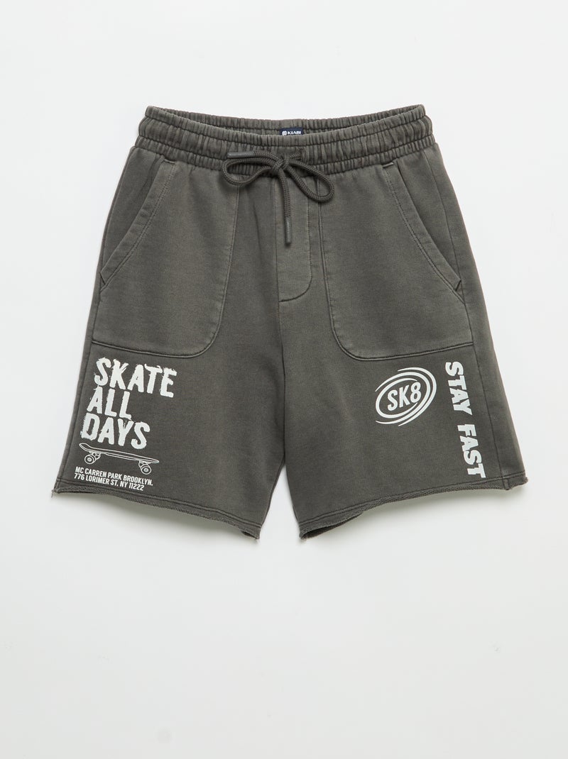 Short de felpa ligero estampado Gris - Kiabi