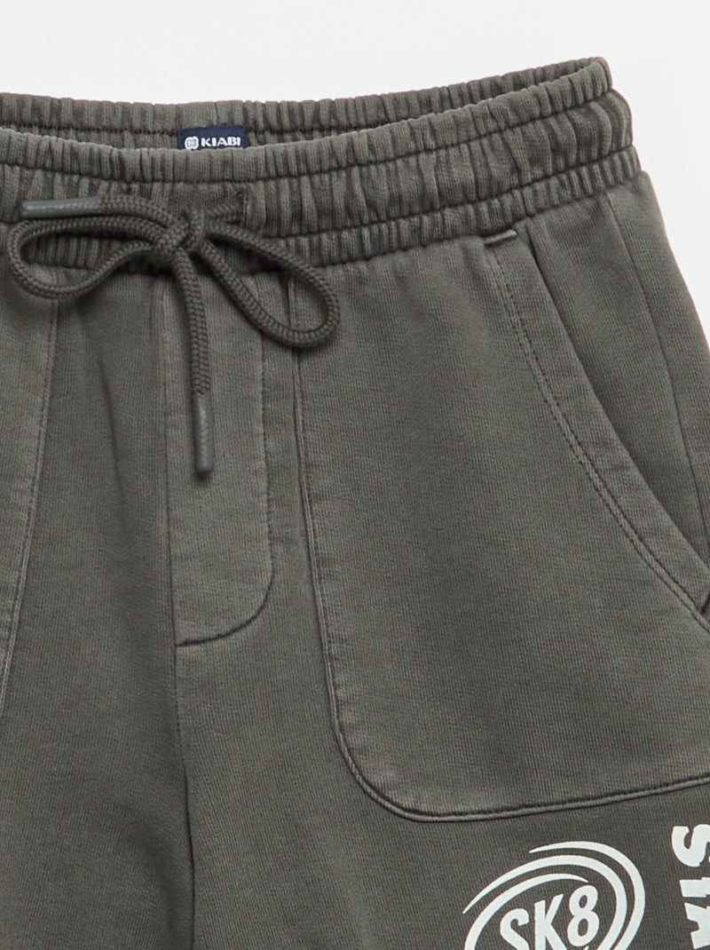 Short de felpa ligero estampado Gris - Kiabi