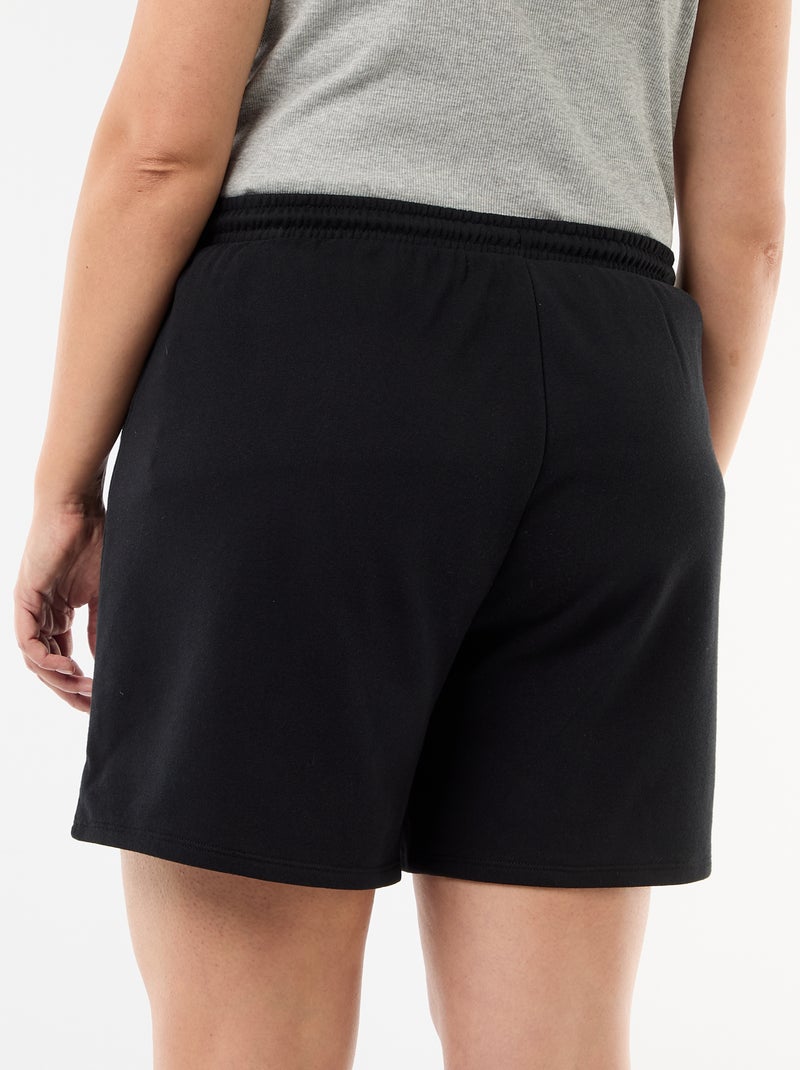 Short de felpa ligero liso Negro - Kiabi
