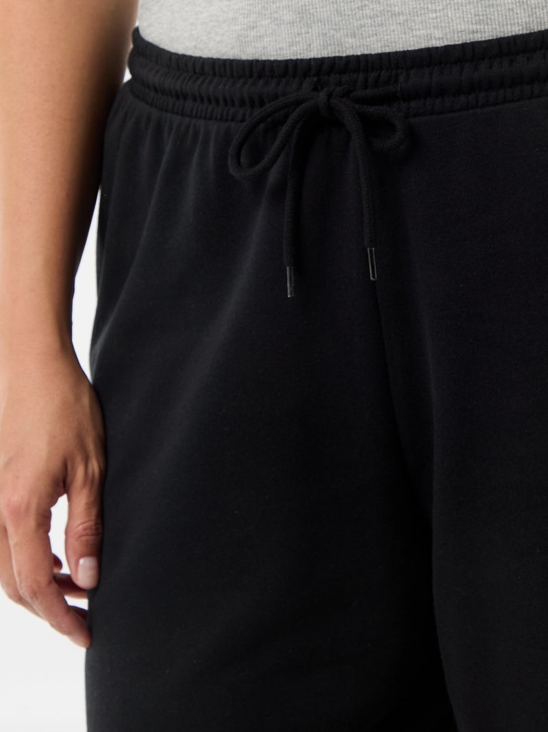 Short de felpa ligero liso Negro - Kiabi