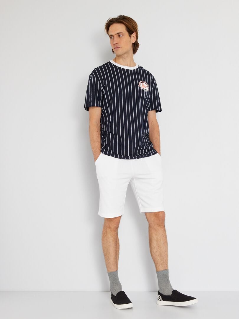 Short de felpa liso Blanco - Kiabi